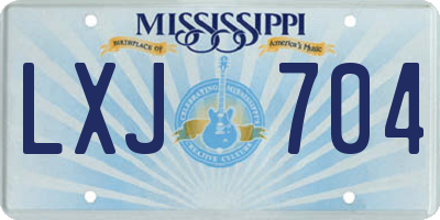 MS license plate LXJ704