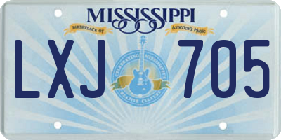 MS license plate LXJ705