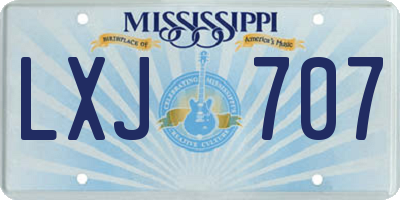 MS license plate LXJ707