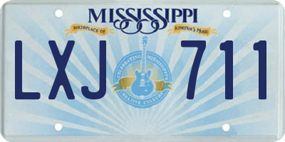 MS license plate LXJ711