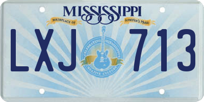 MS license plate LXJ713
