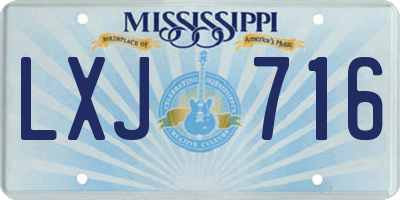 MS license plate LXJ716