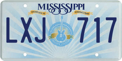MS license plate LXJ717