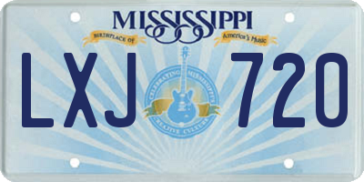 MS license plate LXJ720