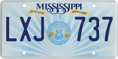 MS license plate LXJ737