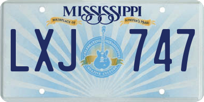 MS license plate LXJ747