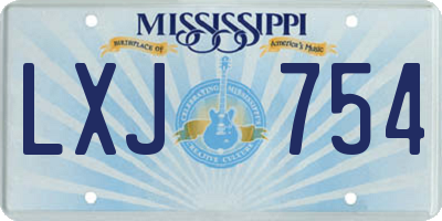 MS license plate LXJ754
