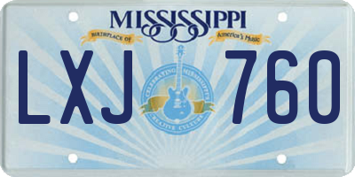 MS license plate LXJ760