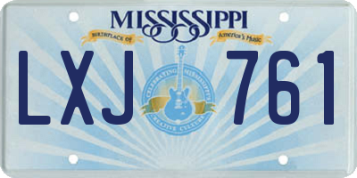 MS license plate LXJ761