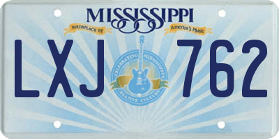MS license plate LXJ762