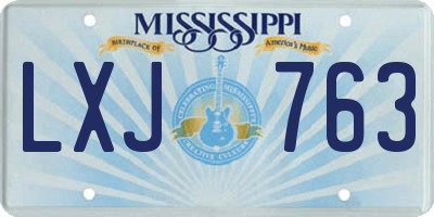 MS license plate LXJ763
