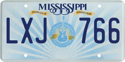 MS license plate LXJ766