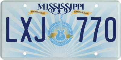 MS license plate LXJ770