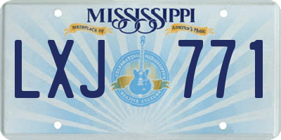 MS license plate LXJ771
