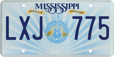 MS license plate LXJ775