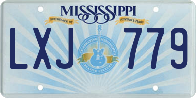 MS license plate LXJ779