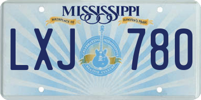 MS license plate LXJ780