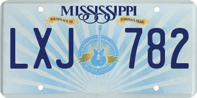 MS license plate LXJ782