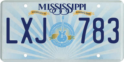 MS license plate LXJ783