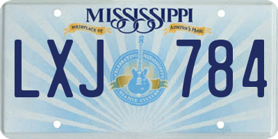 MS license plate LXJ784