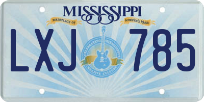 MS license plate LXJ785