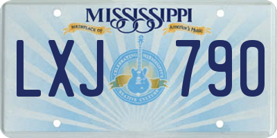 MS license plate LXJ790