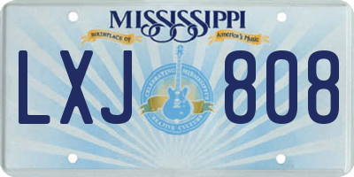 MS license plate LXJ808