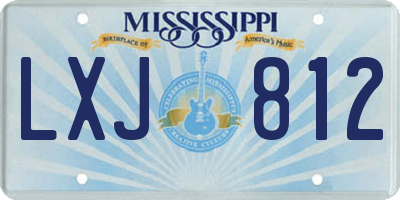 MS license plate LXJ812