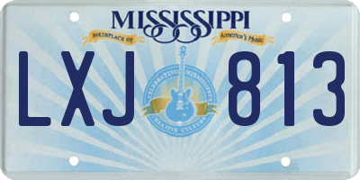 MS license plate LXJ813