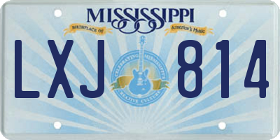 MS license plate LXJ814