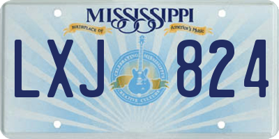MS license plate LXJ824