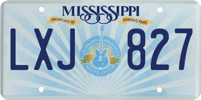 MS license plate LXJ827