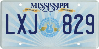MS license plate LXJ829