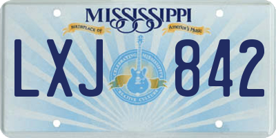 MS license plate LXJ842