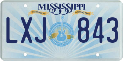 MS license plate LXJ843