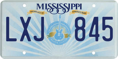 MS license plate LXJ845