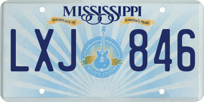 MS license plate LXJ846