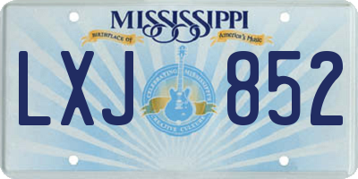 MS license plate LXJ852