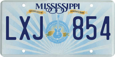 MS license plate LXJ854