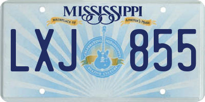 MS license plate LXJ855