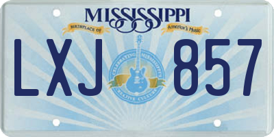 MS license plate LXJ857