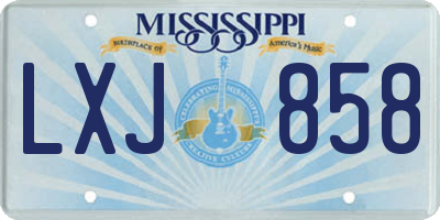 MS license plate LXJ858
