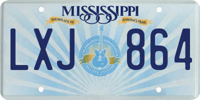 MS license plate LXJ864