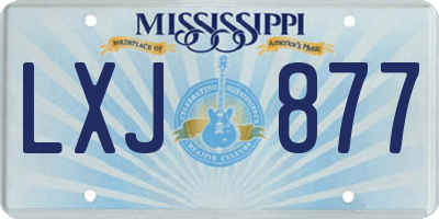 MS license plate LXJ877