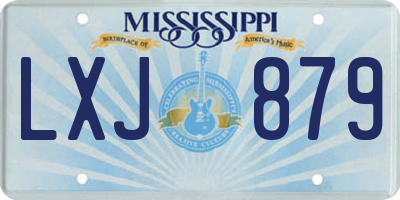 MS license plate LXJ879