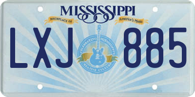 MS license plate LXJ885