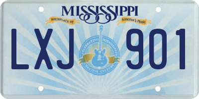 MS license plate LXJ901