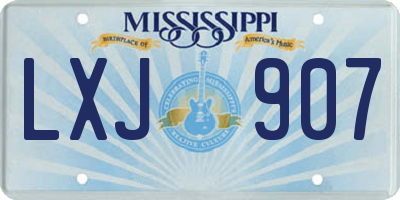 MS license plate LXJ907