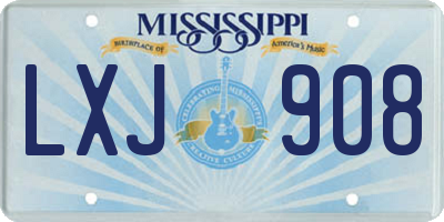 MS license plate LXJ908