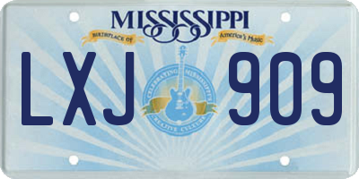 MS license plate LXJ909